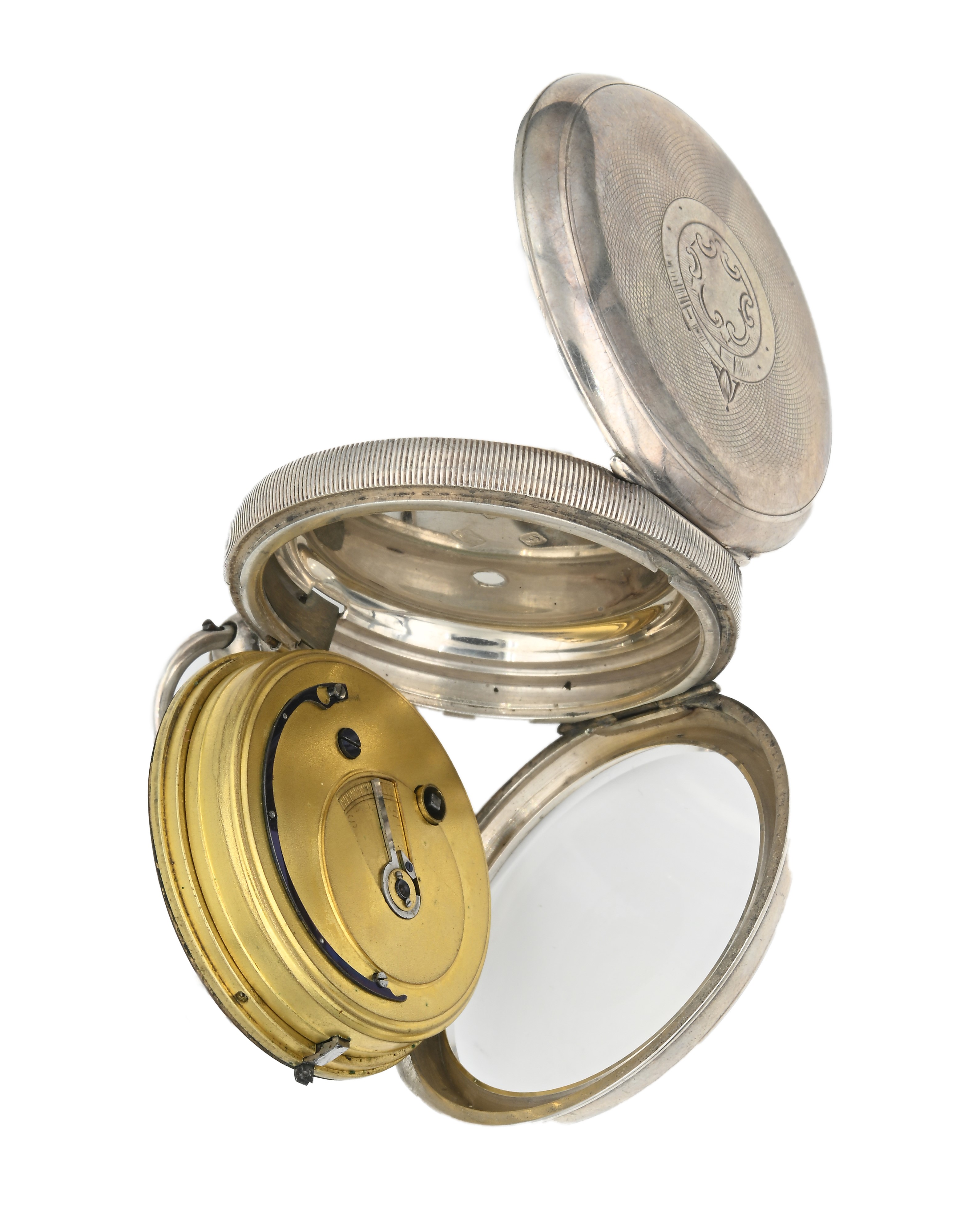 Pearce & Sons Huddersfield - Orologio da tasca a chiavetta da uomo in argento con punzoni Birming...