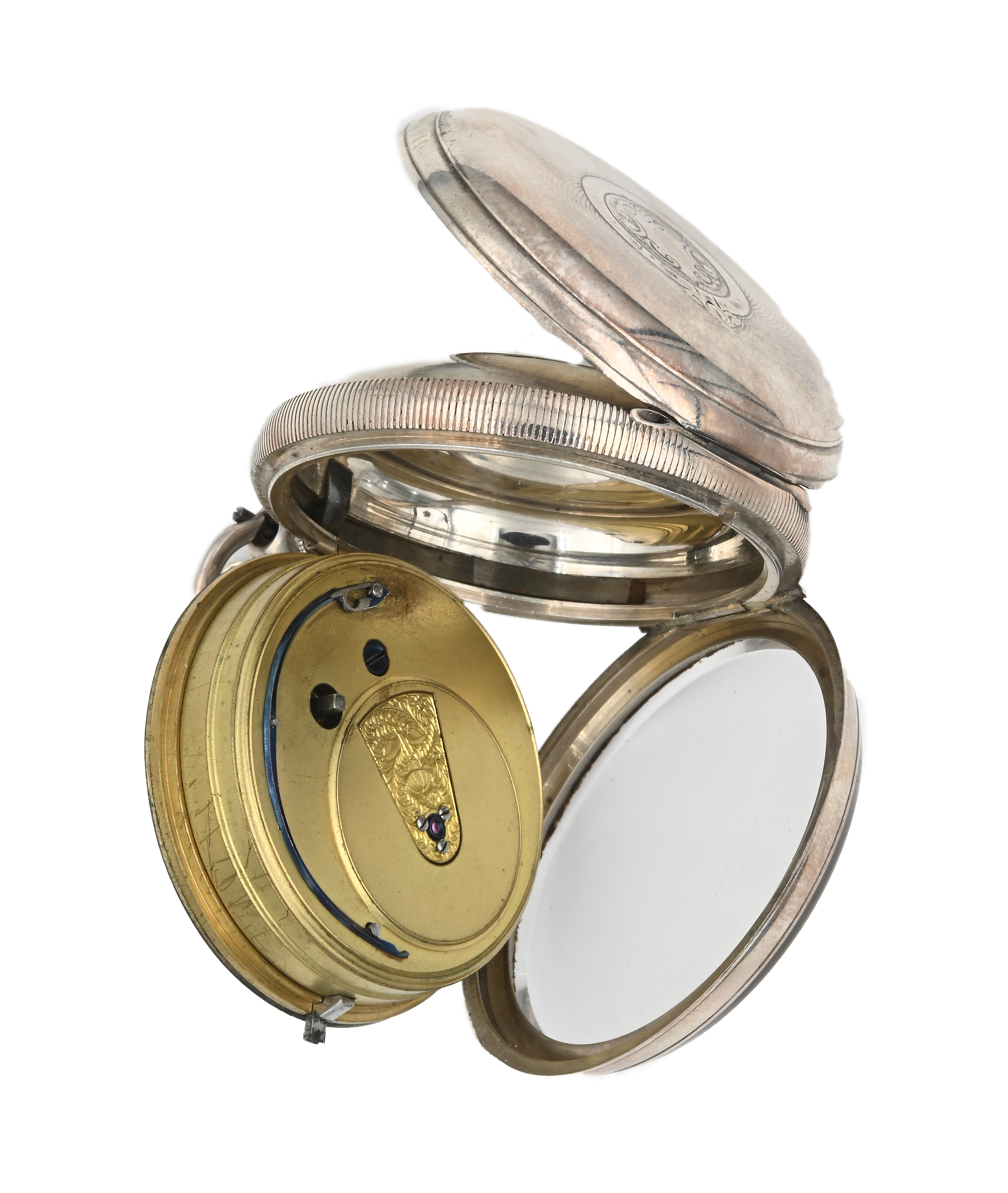 Palin Nantwitch & Mrt Drayton - Orologio da tasca a chiavetta da uomo in argento con punzoni Lond...