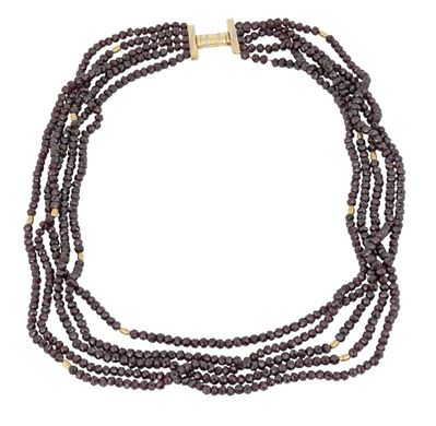 Collana con Cinque Fili di Granato