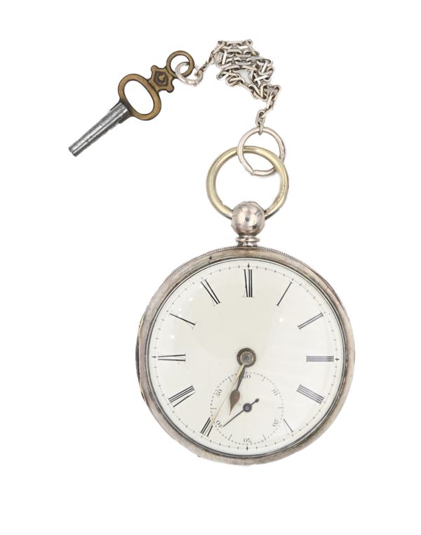 James Sagar Blackburn - Orologio da tasca a chiavetta da uomo in argento con punzoni Chester 1854 o 1858. Meccanica a conoide con scappamento ad ancora, bilanciere anulare e spirale piana