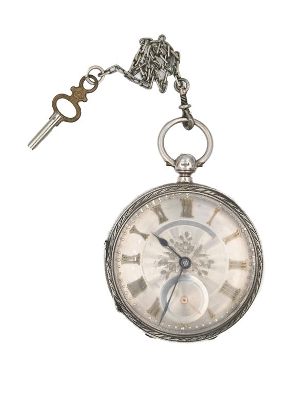 John Forrest London (Chronometer Maker to the Admiralty) - Orologio da tasca a chiavetta da uomo in argento con punzoni Chester 1899. Meccanica a conoide con scappamento ad ancora, bilanciere bimetallico e spirale piana Quadrante argenté