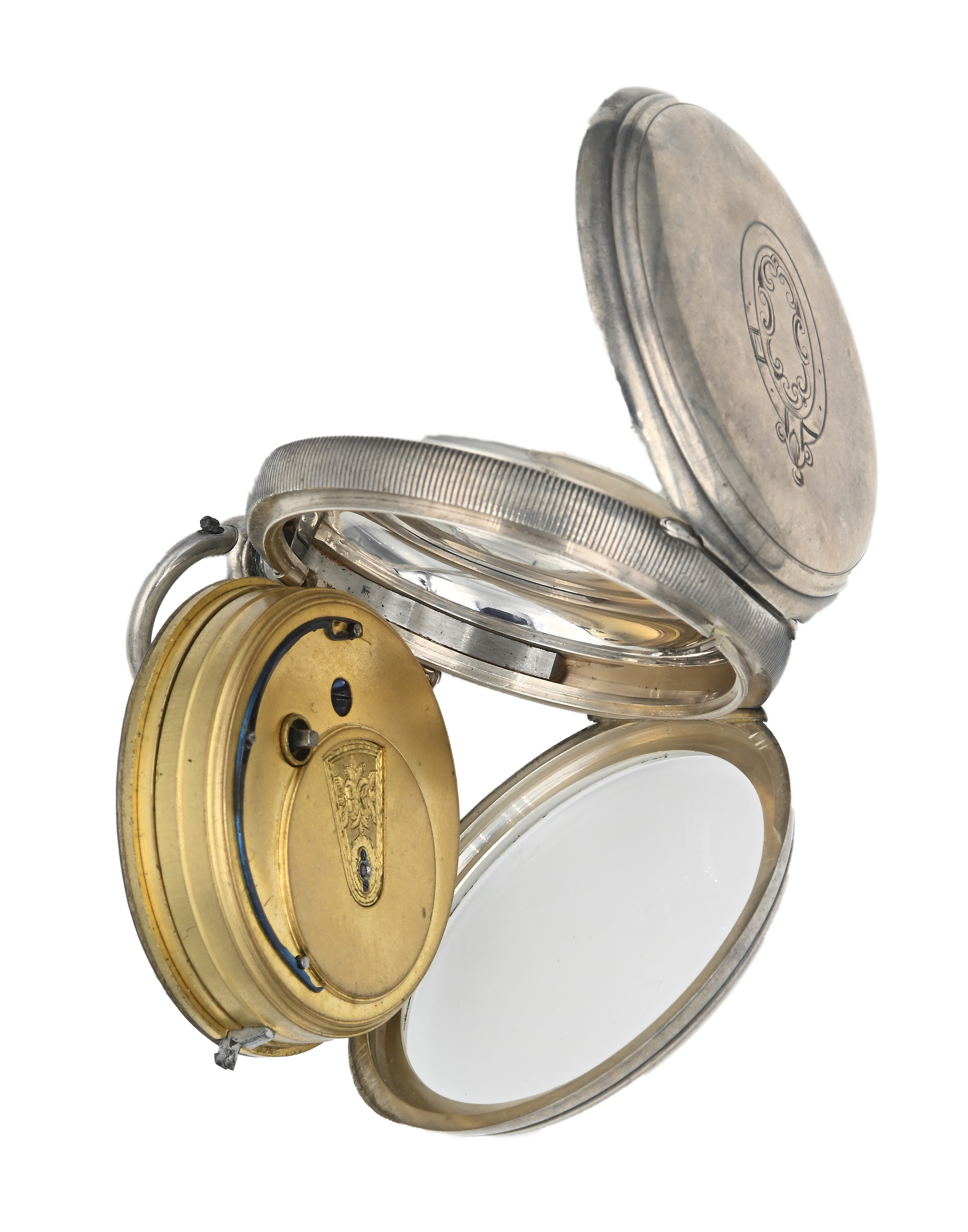 H. Samuel a Market St. Manchester - Orologio da tasca a chiavetta da uomo in argento con punzoni ...