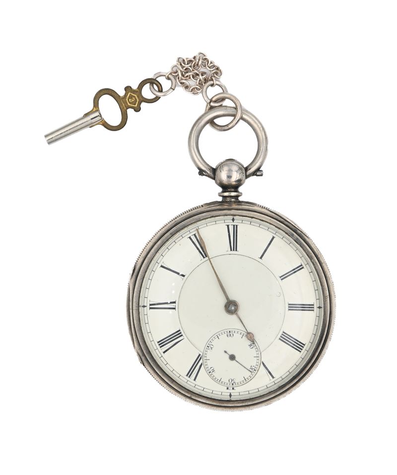 F. Harris & Sons London And Manchester - Orologio da Tasca a Chiavetta da Uomo in Argento Punzoni...