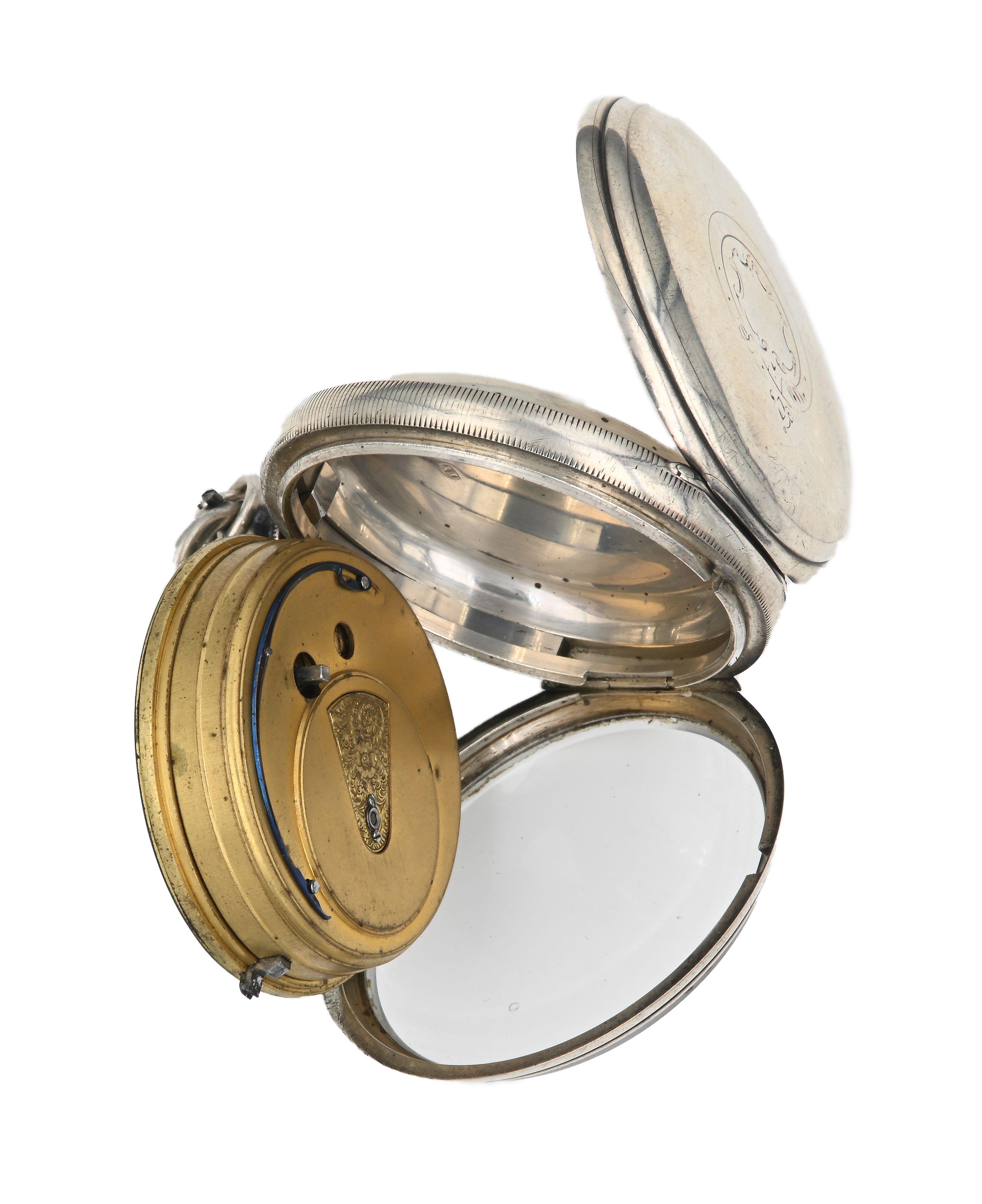 F. Harris & Sons London And Manchester - Orologio da Tasca a Chiavetta da Uomo in Argento Punzoni...