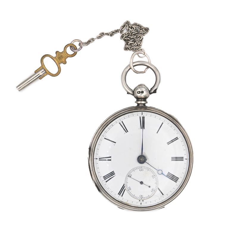 L. Rombach Glasgow - Orologio da tasca a chiavetta da uomo in argento con punzoni Londra 1872. Me...