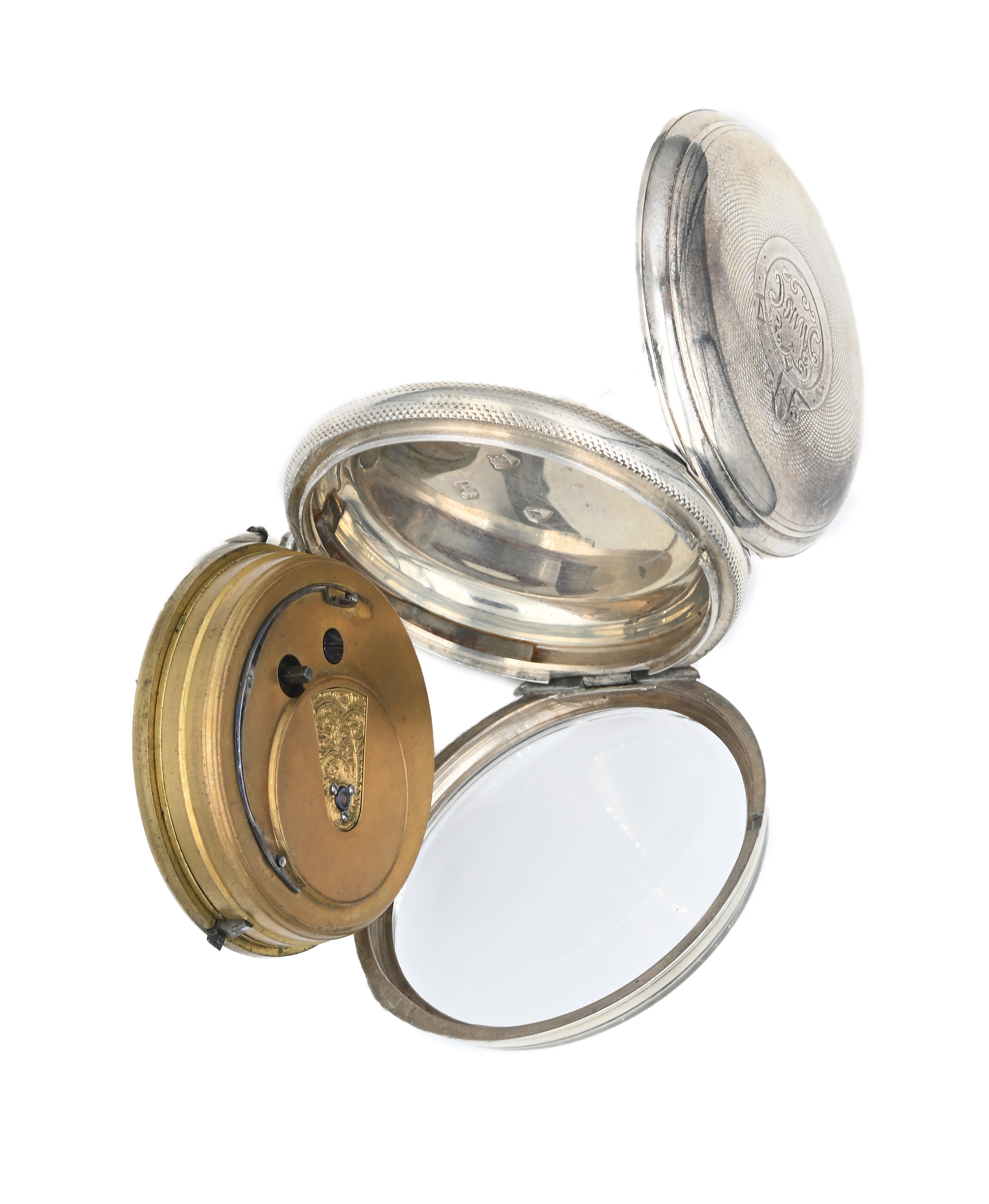 Orologio da tasca con carica a chiavetta da uomo in argento con punzoni Londra 1877. Meccanica a ...