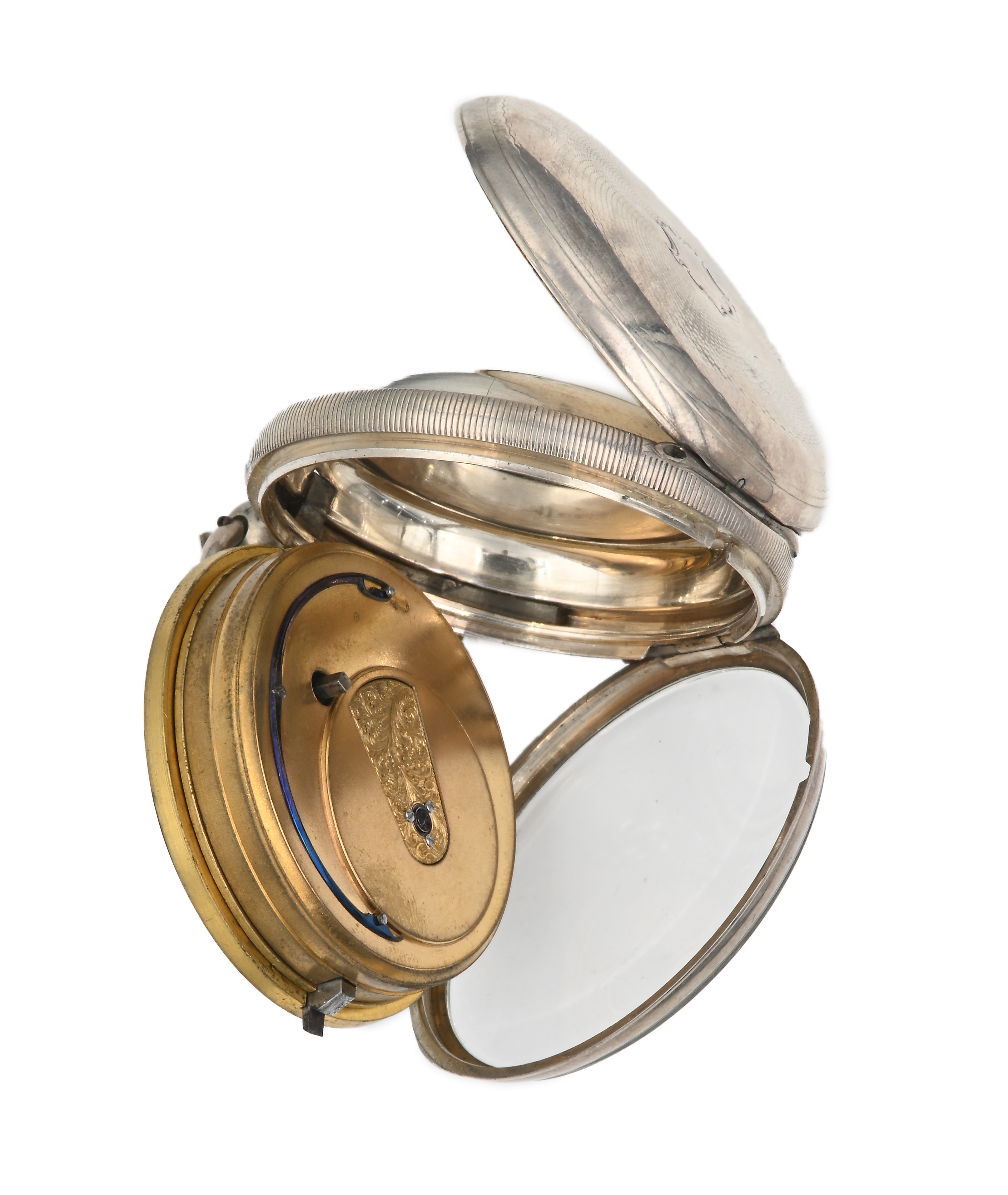 S. Bailey Newcastle on Tyne - Orologio da tasca a chiavetta da uomo in argento con punzoni Londra...