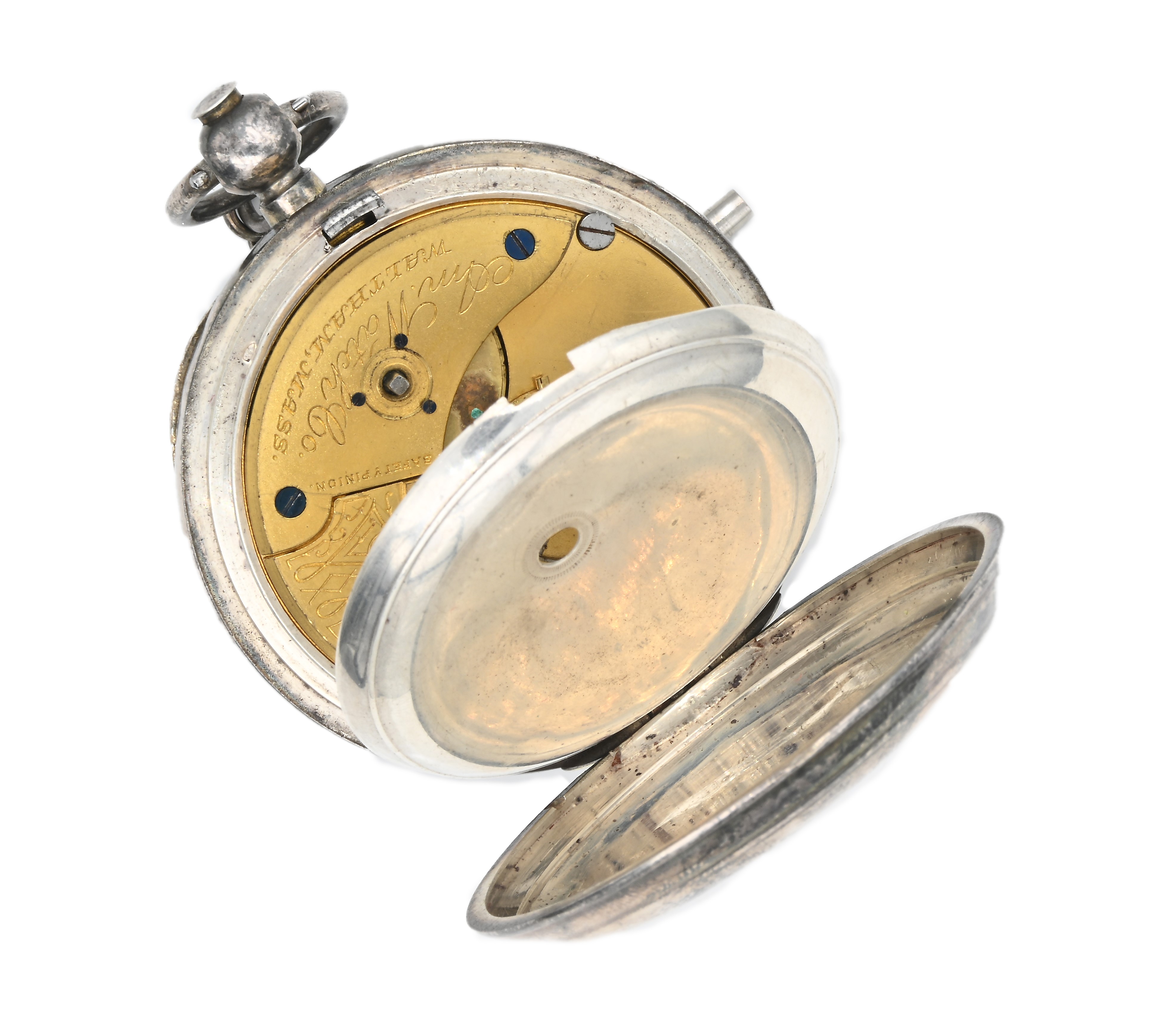 American Watch Co. Waltham Mass. - Orologio da tasca a chiavetta da uomo in argento 935/000. Mecc...