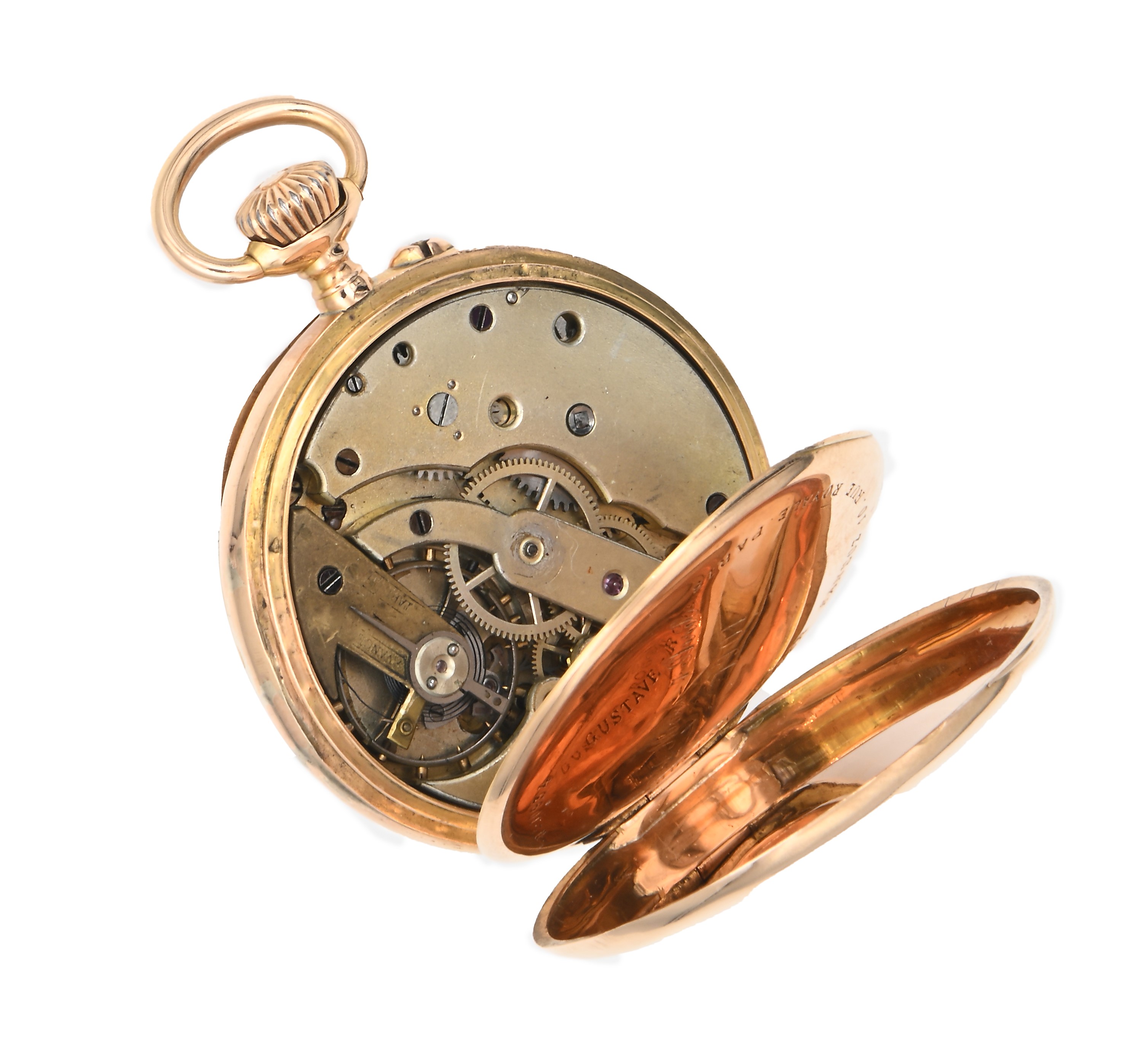 Gustave Roger Sandoz a Paris - Orologio da Tasca Remontoir da Uomo in Oro con Stemma Nobiliare In...