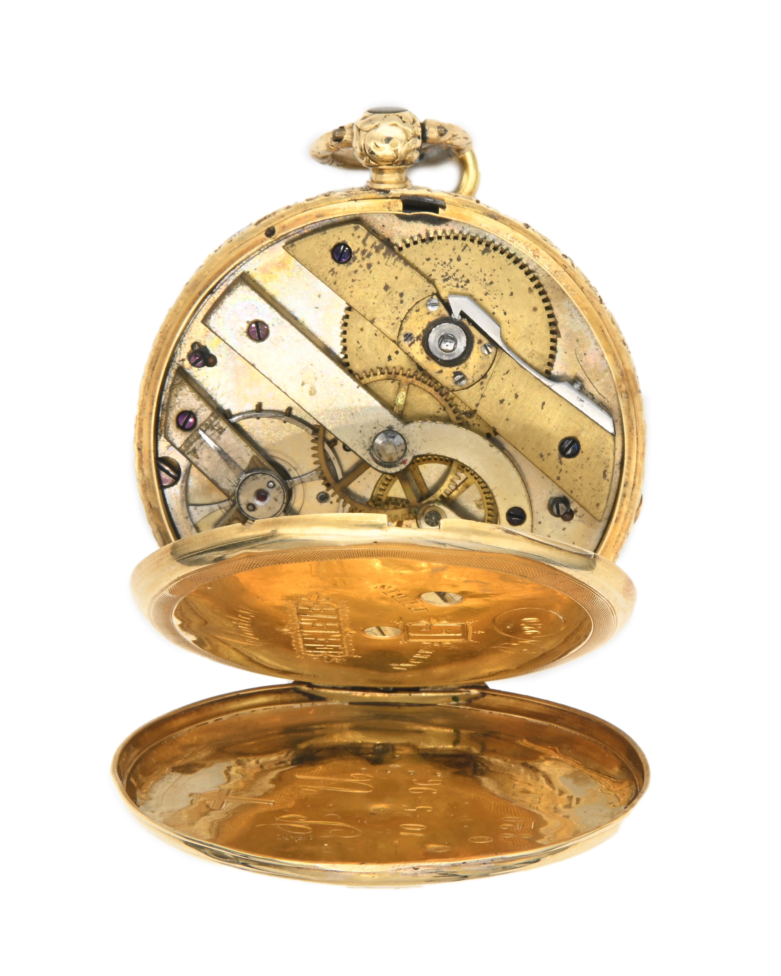 Charles a Geneve - Orologio da tasca da uomo in oro 18 Kt con cassa incisa e carica a chiavetta. ...