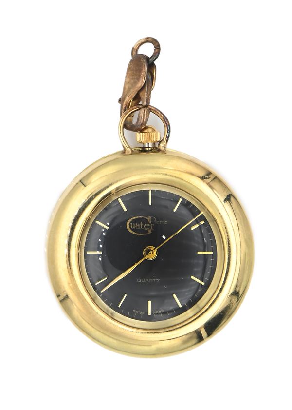 Pierre Guater - Piccolo orologio da tasca al quarzo in metallo rivestito in oro giallo 750/000