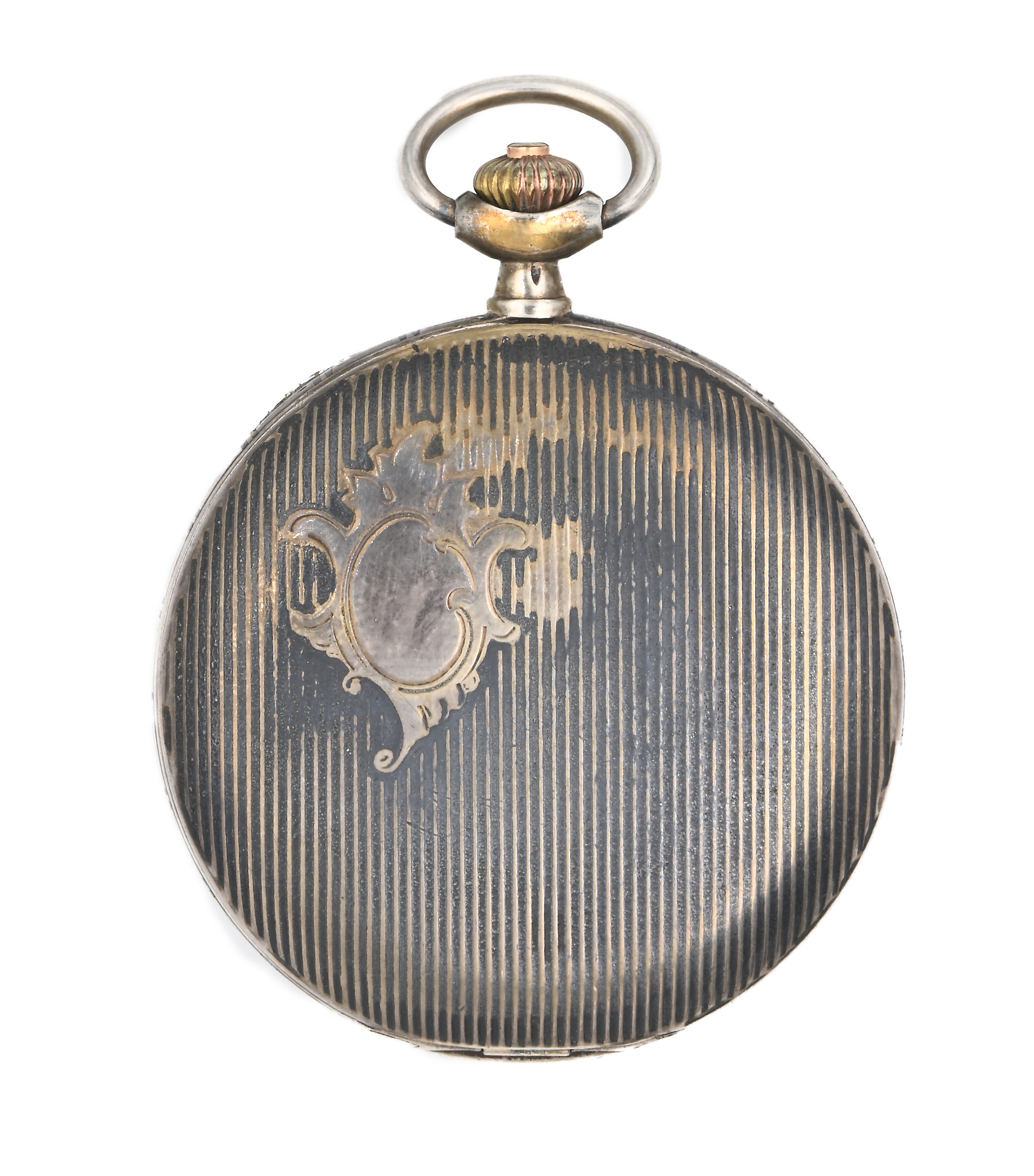 Omega - Orologio da tasca a savonette remontoir da uomo in argento 900/000 niellato. Bilanciere b...