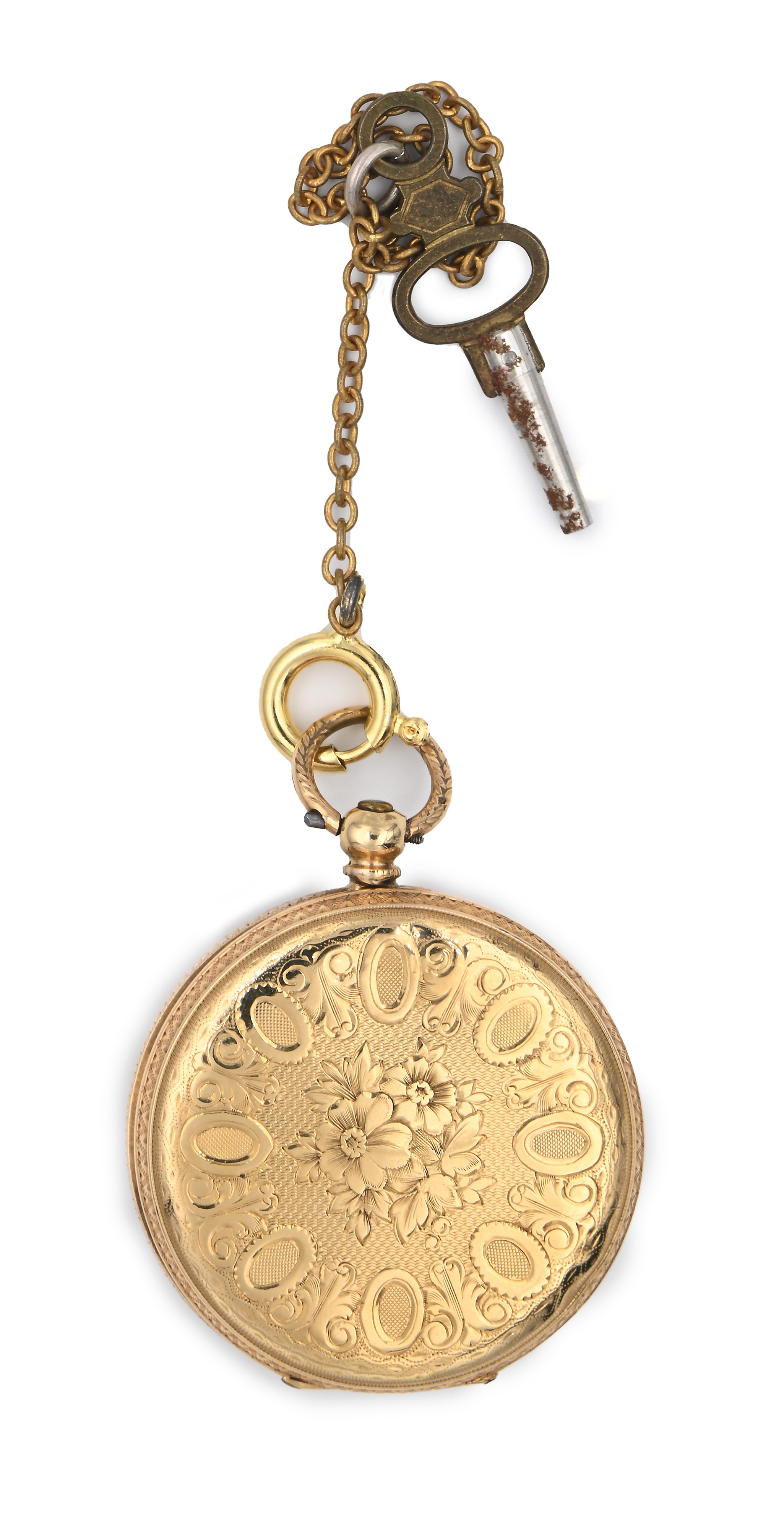 Anonimo - Orologio da tasca da uomo in oro 18 Kt con carica a chiavetta. Quadrante in metallo e c...