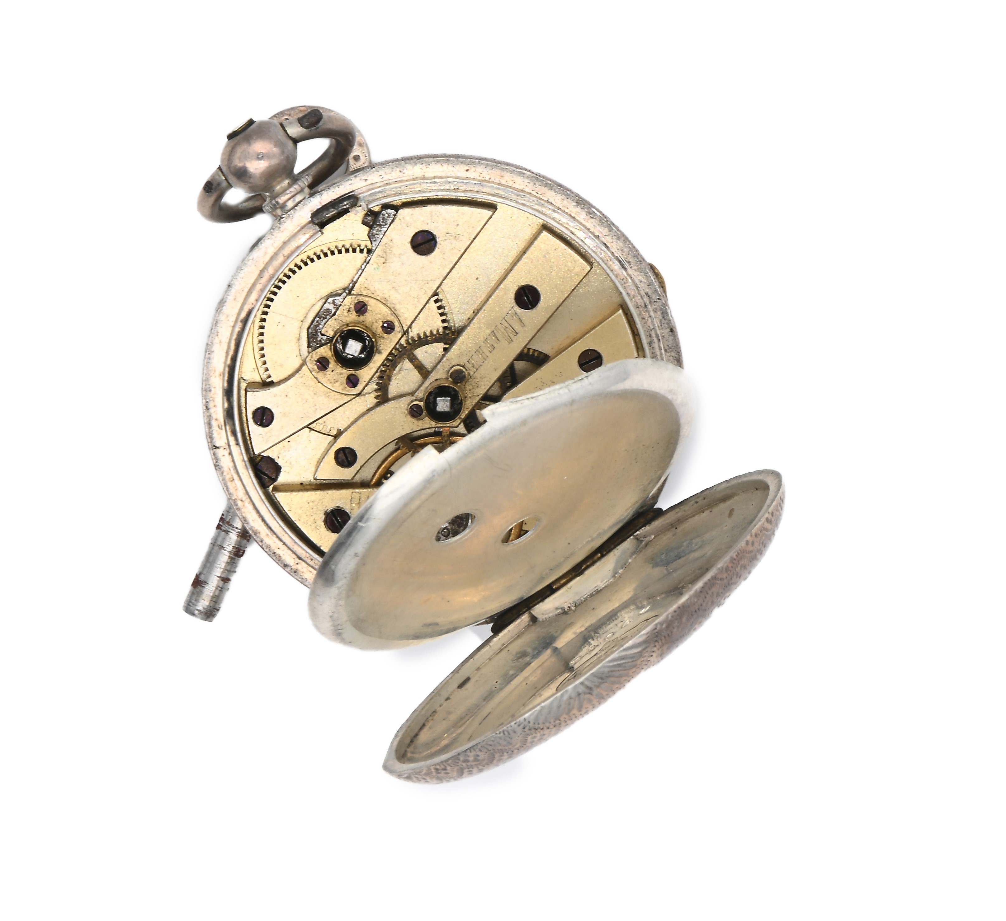 A. Mathew - Orologio da tasca a chiavetta da uomo in argento. Quadrante in argento. Meccanica a c...