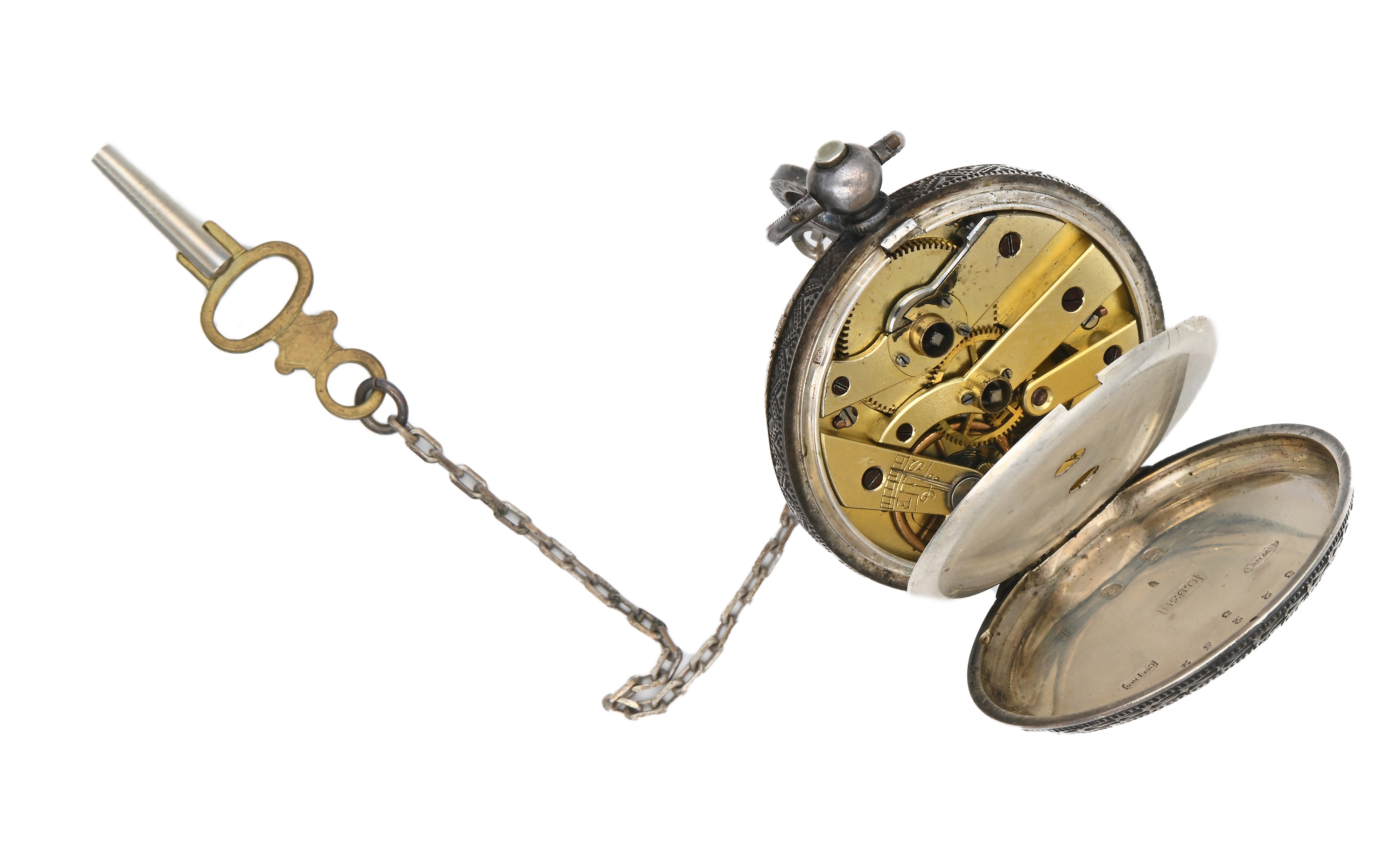 Anonimo svizzero - Orologio da tasca a chiavetta da uomo in argento 935/000. Scappamento a cilind...