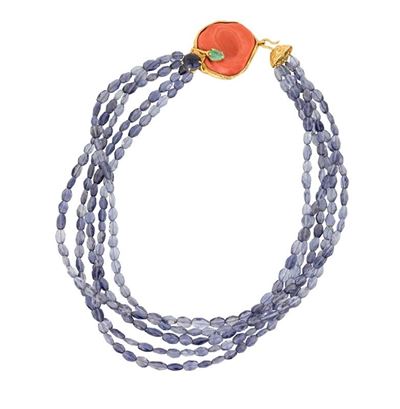 Collana con Fili di Pietre e Corallo