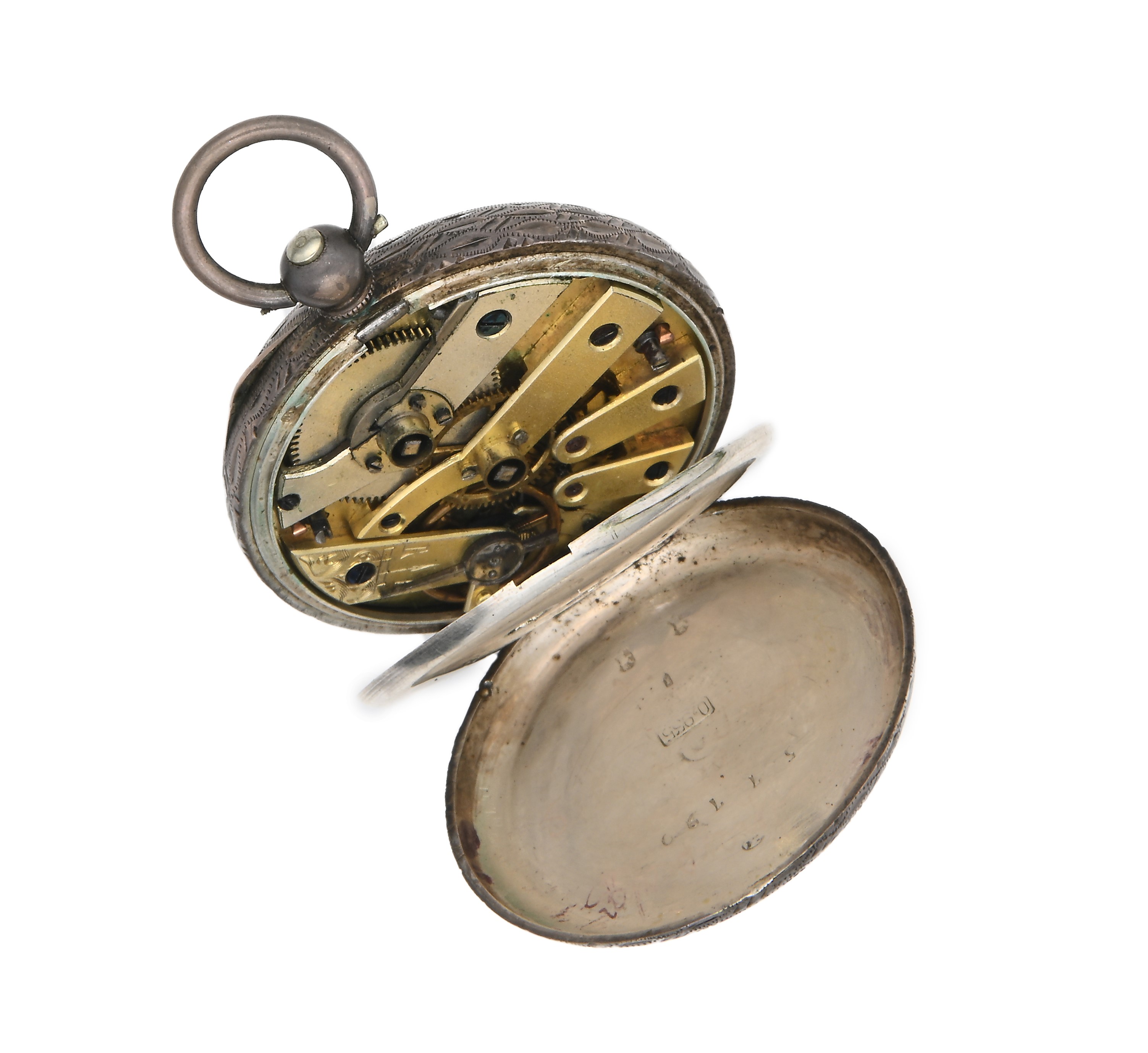 Anonimo svizzero - Orologio da tasca a chiavetta da uomo in argento 935/000. Meccanica a cilindro...