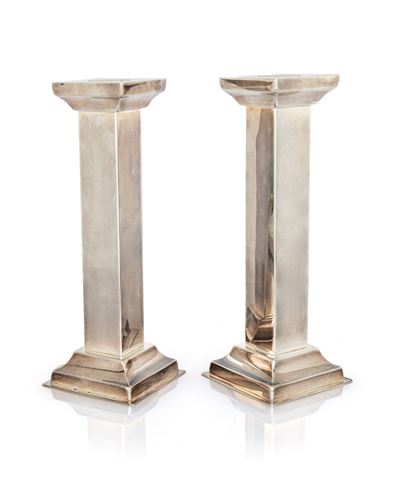 Coppia di Candelieri in Argento Massiccio 925/000