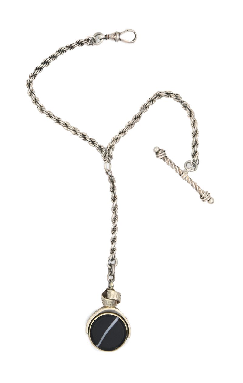 Catena da Orologio in Argento con Sigillo