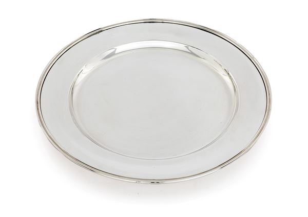 Piatto circolare in argento 800/000