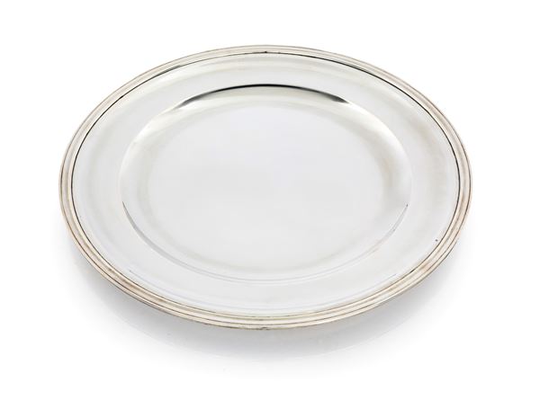 Piatto circolare in argento 800/000