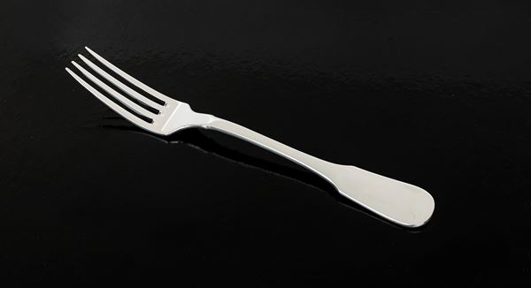 Dodici forchette da pasto in argento 925/000