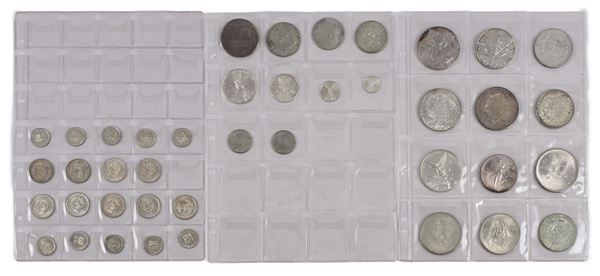 Lotto monete d'argento: Regno d'Italia, USA, Canada, Messico, Venezuela, Bolivia, Francia, Giappone