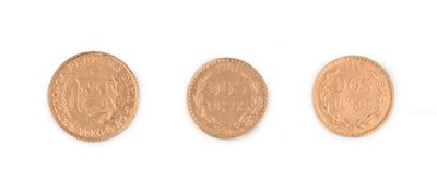 2 Monete da 2 Pesos 1945 Messico e 1/5 di Libra 1914 Perù