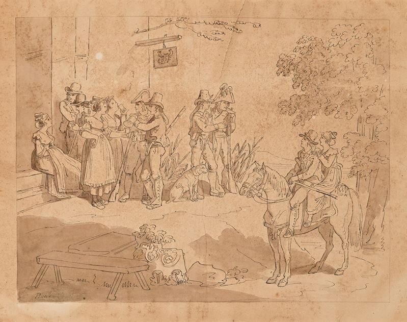 Bartolomeo Pinelli - Donne e Soldati All'osteria
