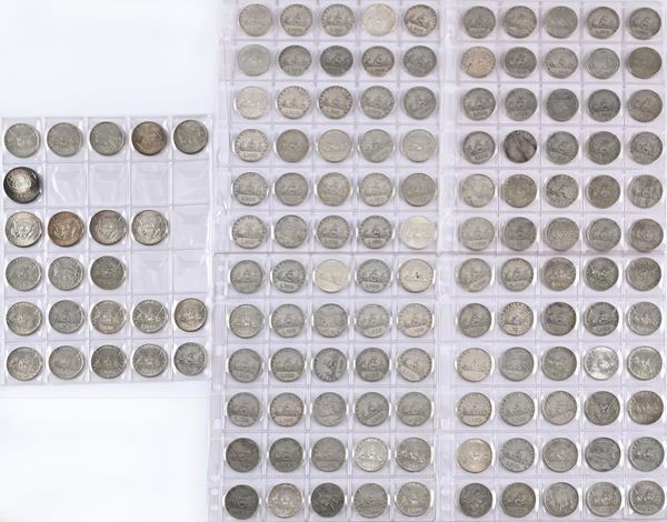 138 monete da 500 Lire e 1 da 1.000 Lire Repubblica Italiana, 4 Mezzi Dollari Kennedy USA