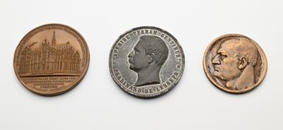 Lotto 3 Medaglie: Medaglia di Zinco di Antonio Restelli per L'apertura del Canale di Suez 1869; M...