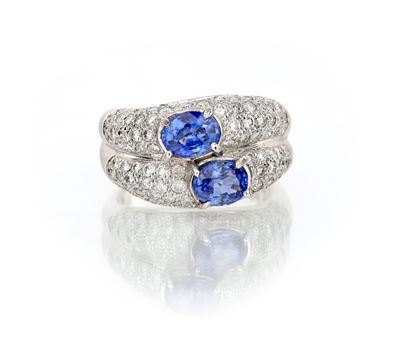 Anello in Oro, Brillanti e Zaffiri