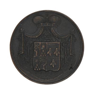 Maresciallo del Conclave Principe Agostino Chigi, Medaglia in bronzo Sede Vacante 1830 (Stato Pon...