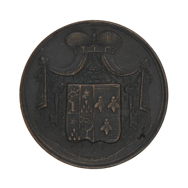 Medaglia in bronzo Sede Vacante 1830 Stato Pontificio - Maresciallo del Conclave Principe Agostino Chigi. Datata 1830