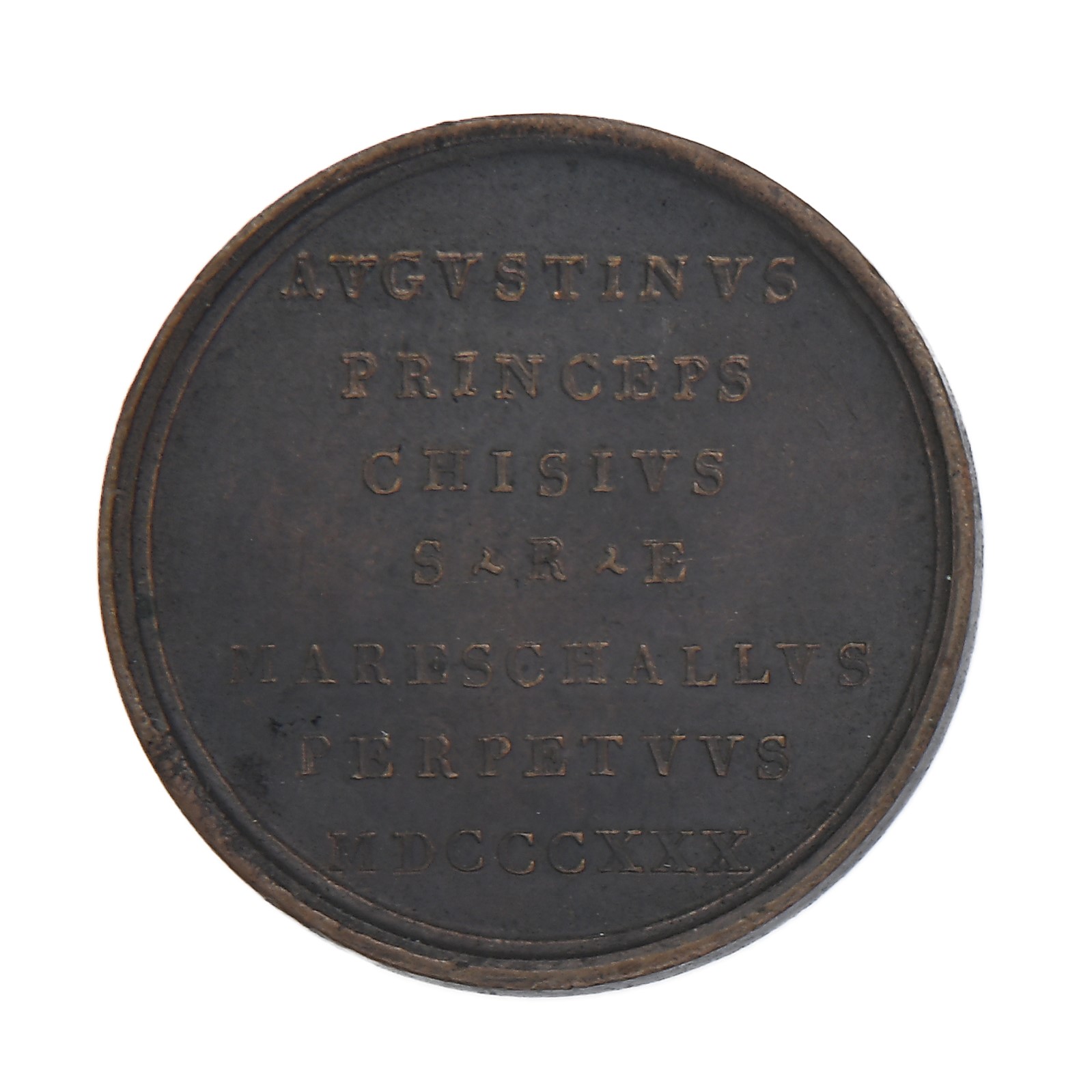 Maresciallo del Conclave Principe Agostino Chigi, Medaglia in bronzo Sede Vacante 1830 (Stato Pon...
