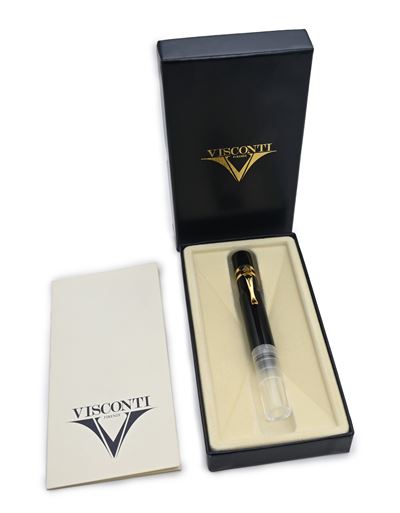 Visconti - Calamaio da Viaggio in Resina Nera e Particolari Dorati (per Penna Stilografica)