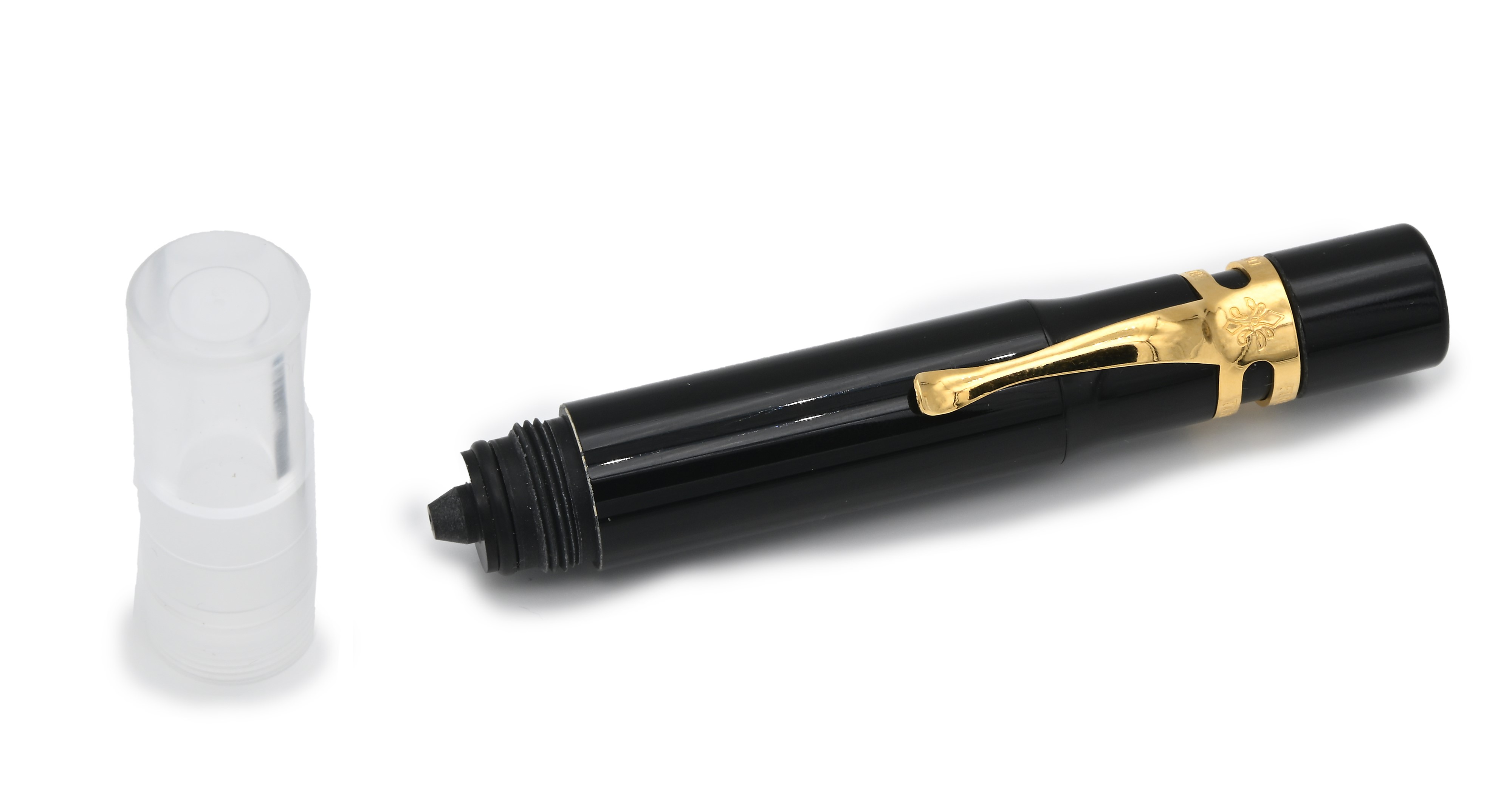 Visconti - Calamaio da Viaggio in Resina Nera e Particolari Dorati (per Penna Stilografica)