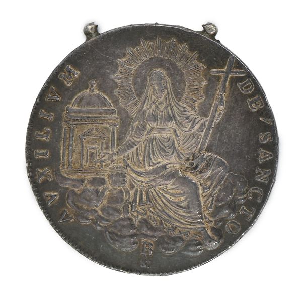 Scudo Sede Vacante 1829 B (Cardinale Camerlengo Francesco Galeffi) Residui di appiccagnolo d'epoca