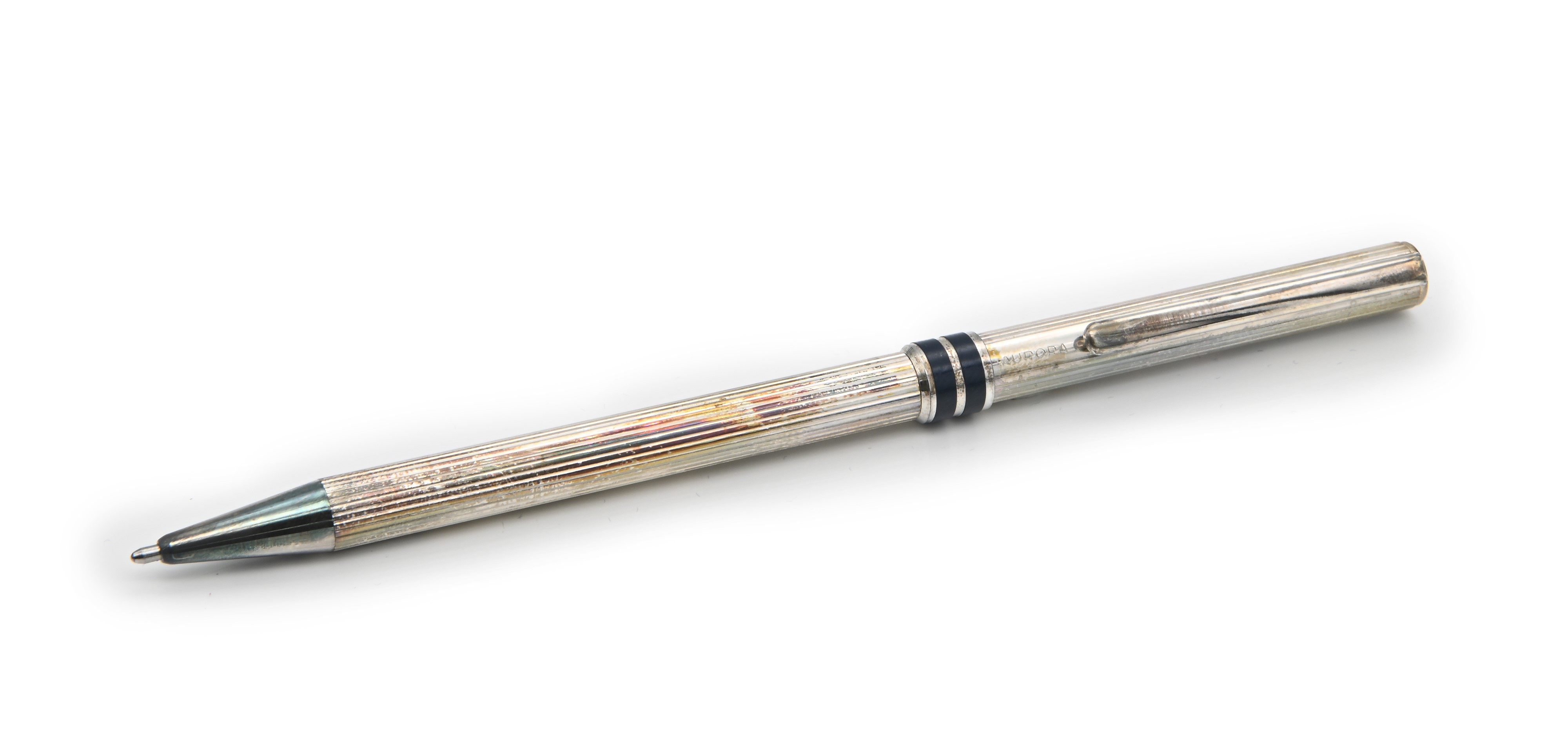 Aurora Marco Polo - Penna a Sfera in Argento 925/000 e Smalto Blu