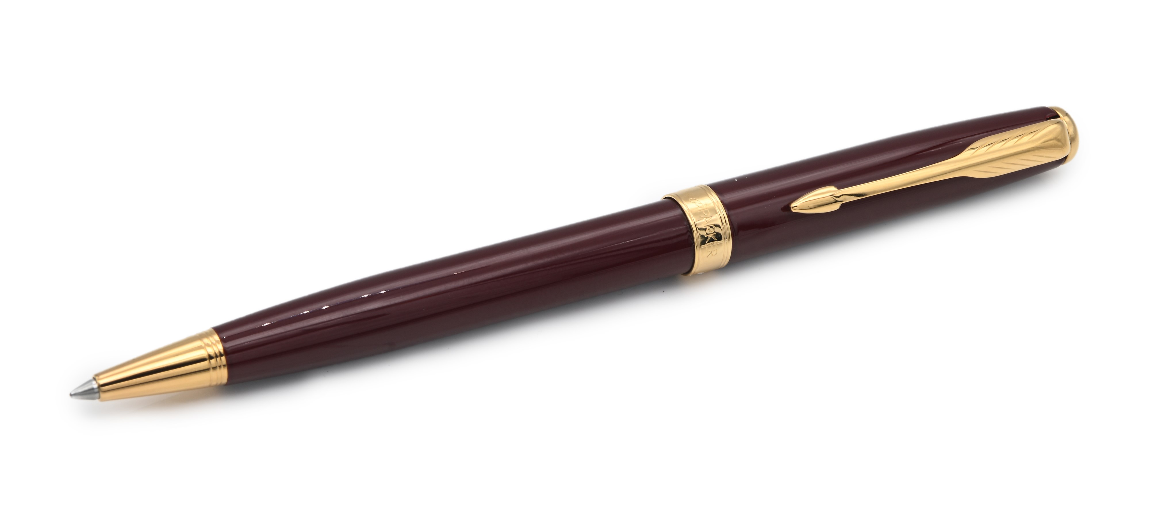 Parker Sonnet n.III - Penna a Sfera in Metallo Placcato Oro e Lacca Rossa