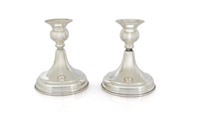 Coppia di Candelieri Bassi in Argento 925/000