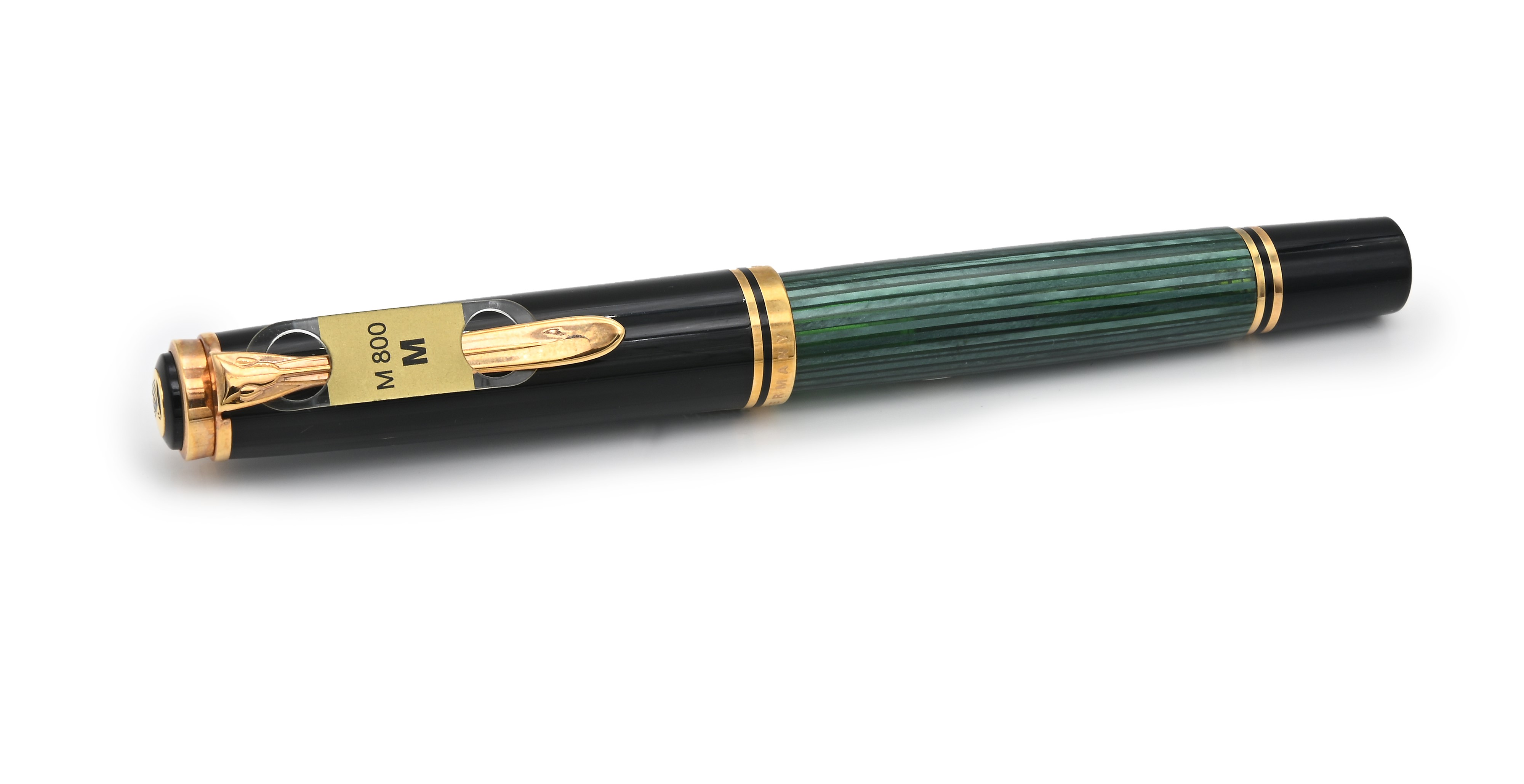 Pelikan Souveran M 800 Green & Black - Penna Stilografica in Vernice con Particolari Dorati