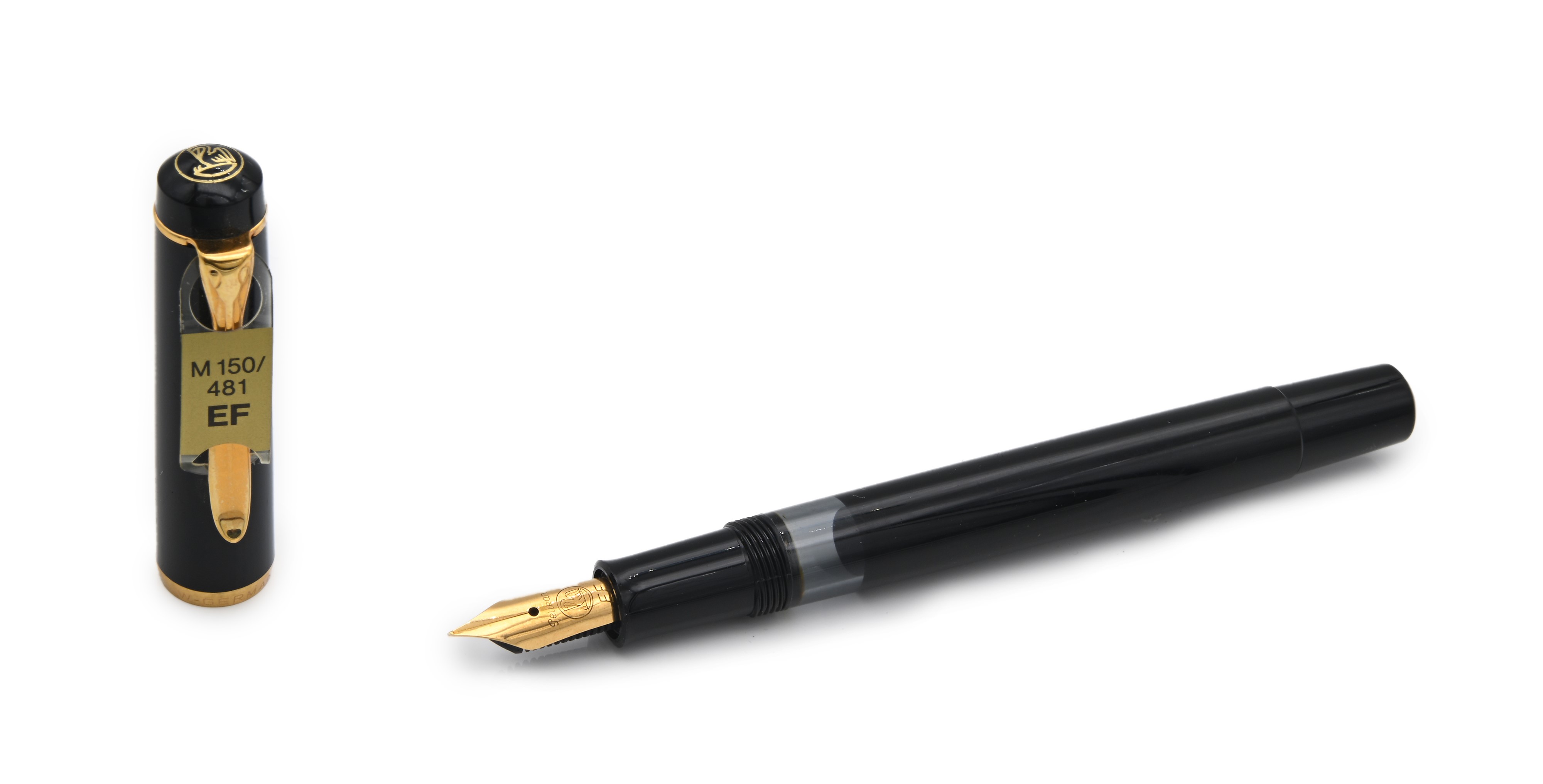Pelikan M 150/481 Gunther Wagner - Penna stilografica in vernice nera con particolari dorati