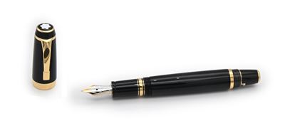 Montblanc Boheme - Penna Stilografica con Pennino Retrattile in Vernice Nera e Finiture Laminate ...