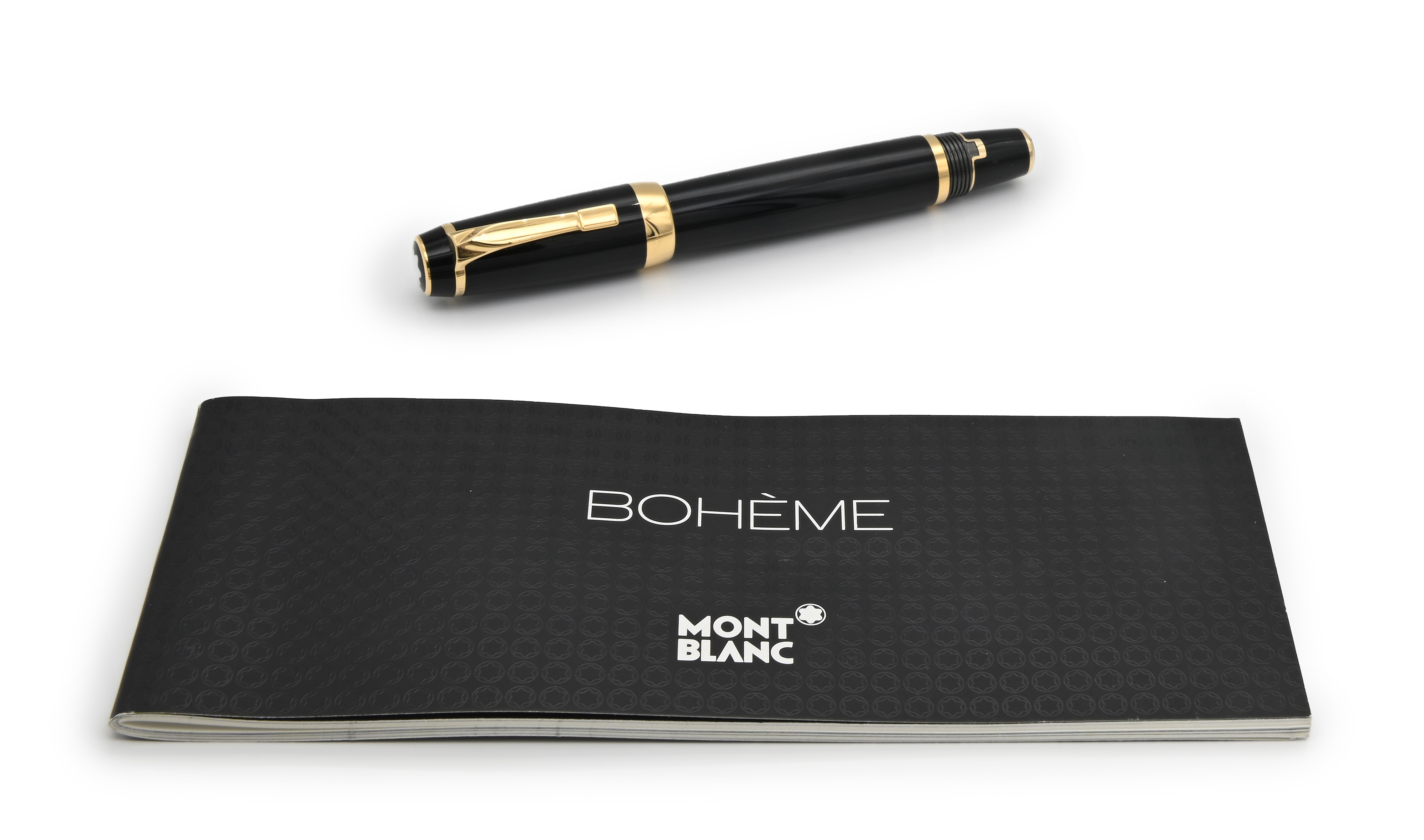 Montblanc Boheme - Penna Stilografica con Pennino Retrattile in Vernice Nera e Finiture Laminate ...