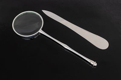 Due Accessori da Scrivania in Argento 925/000