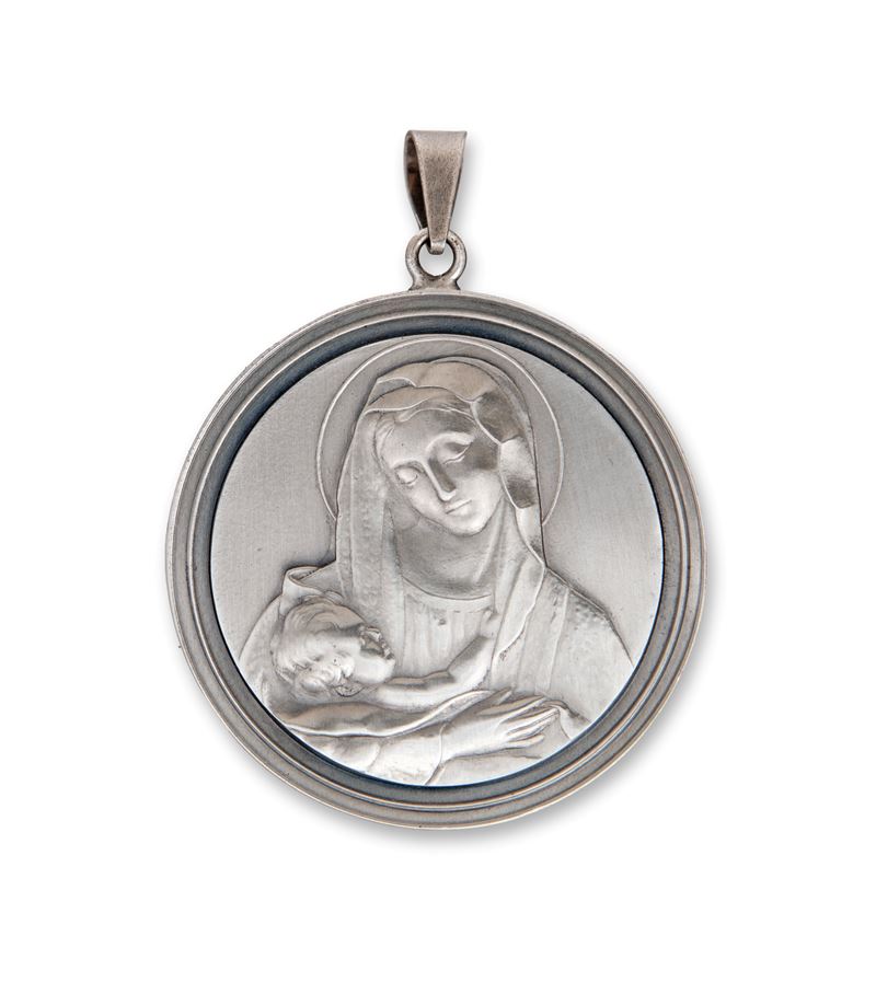 Medaglia Raffigurante "madonna Col Bambino" Eseguita da Rossella Maggi