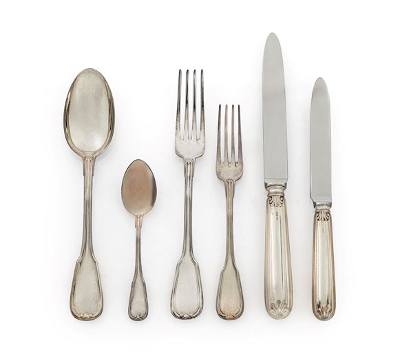 Due posti tavola in argento 800/000, Argentiere Cesa, Alessandria