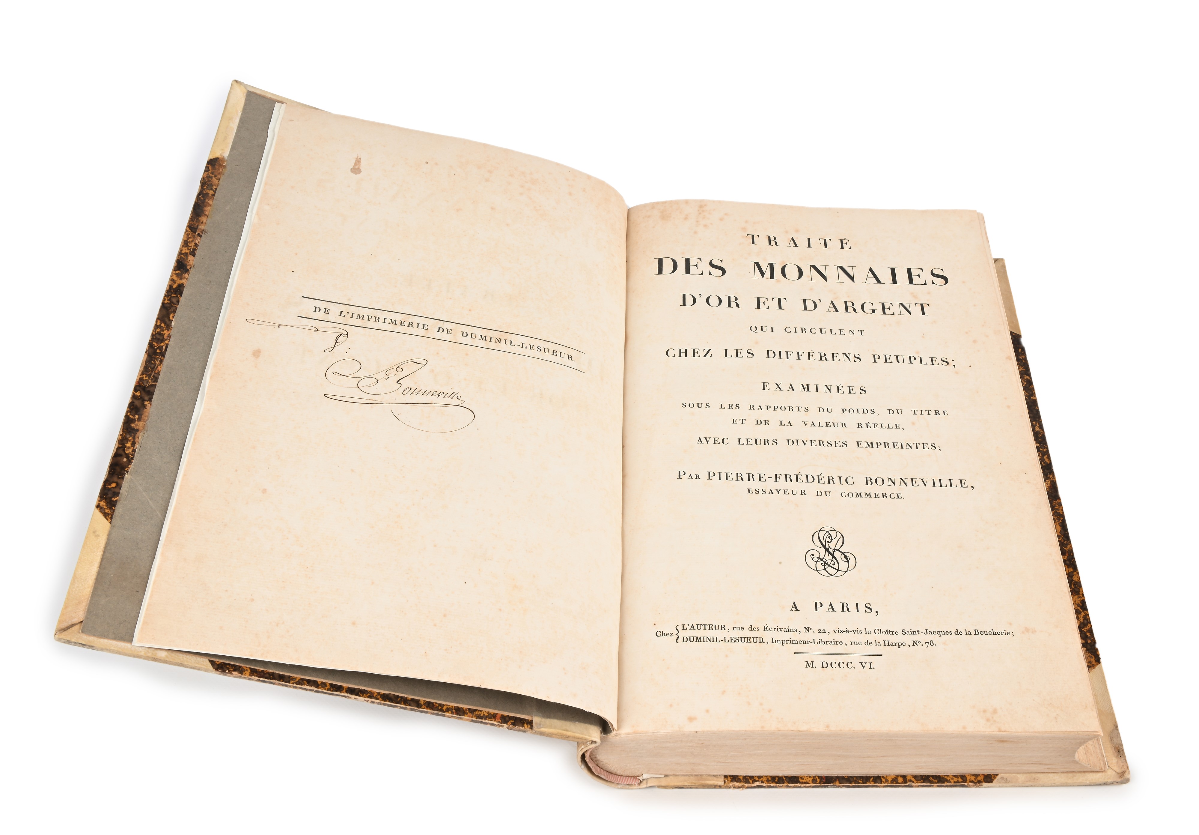 Pierre-Frédéric Bonneville, Traité des monnaies d’or et d’argent… (peso, titolo e valore reale de...