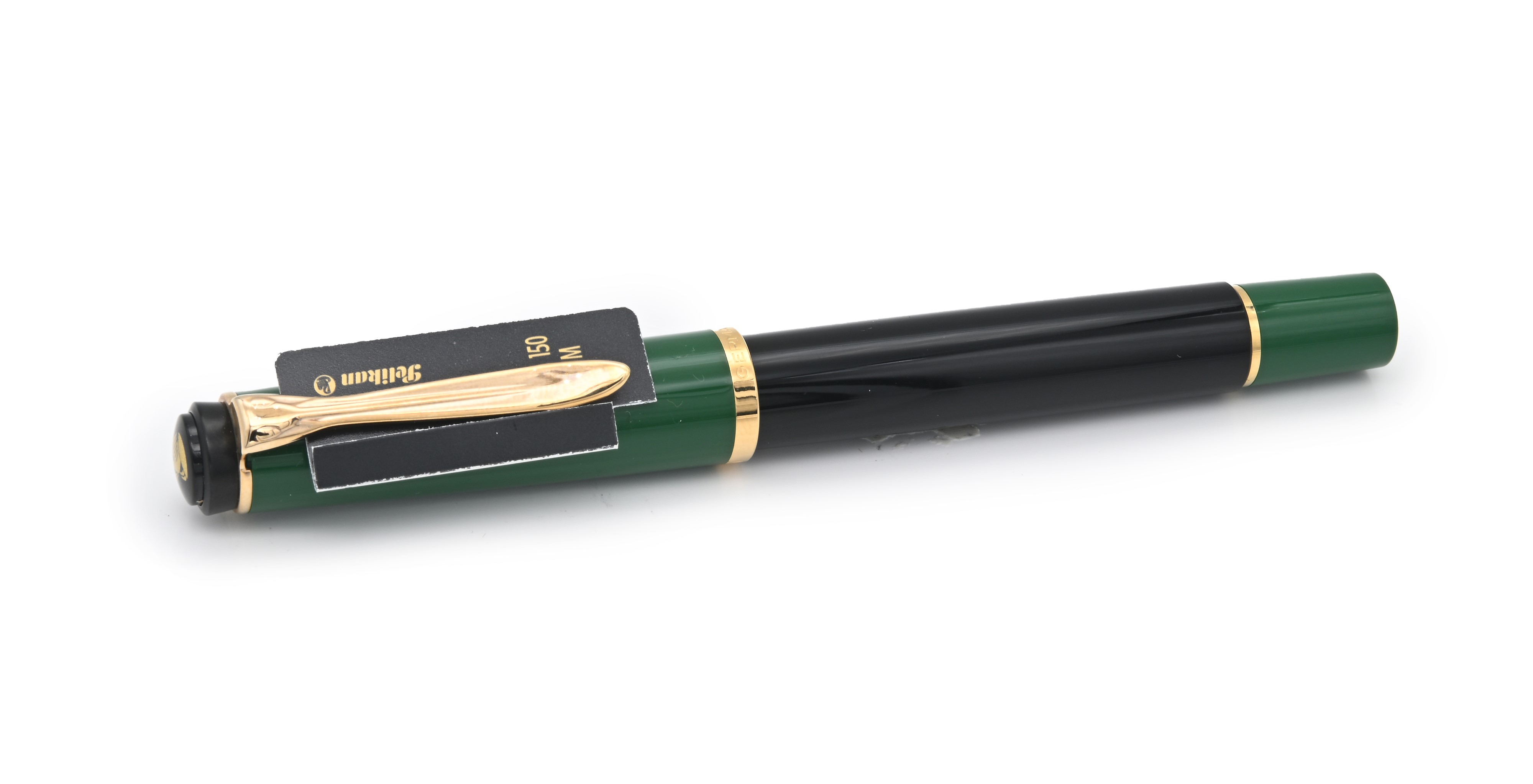 Pelikan M 150 - Penna Stilografica in Vernice Nera e Verde con Particolari Dorati